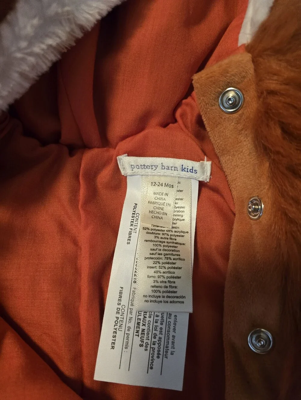 Pottery Barn Fox Costume - Picture 2 of 4